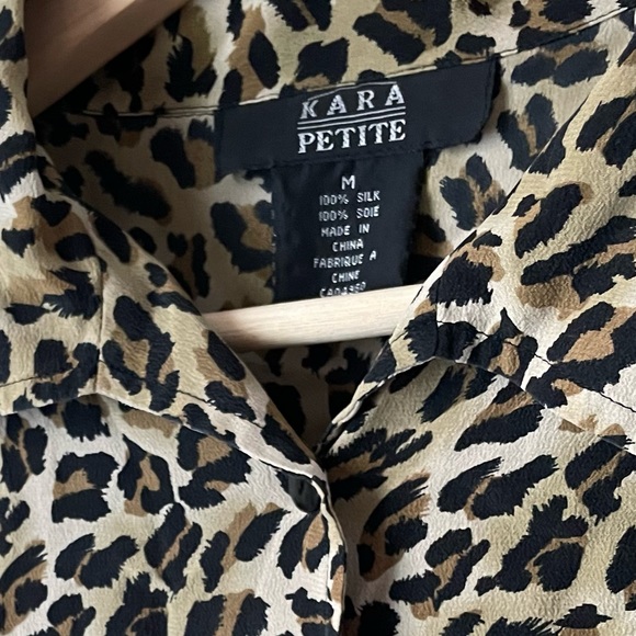 Silk Leopard Print button up - Picture 5 of 6